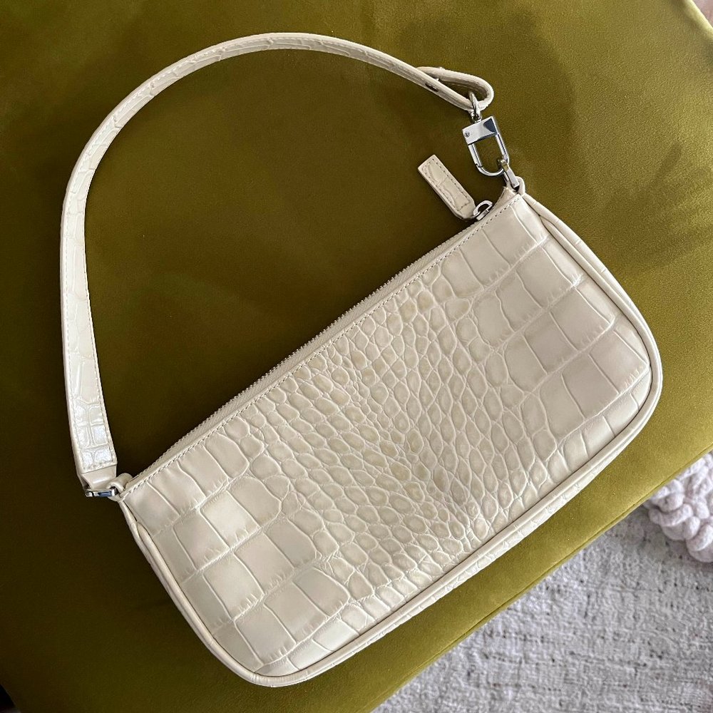 BY FAR Rachel Bag - Cream Croco - Like New